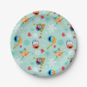 Sesamstraat Winter Pattern Papieren Bordje