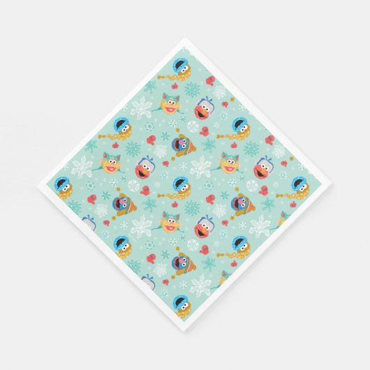 Sesamstraat Winter Pattern Servet (Hoek)