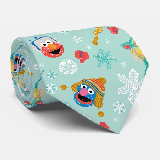 Sesamstraat Winter Pattern Stropdas (Opgerold)