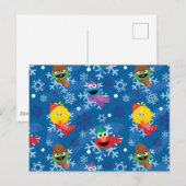 Sesamstraat Winter Sneeuwvlok Patroon Briefkaart (Voorkant / Achterkant)