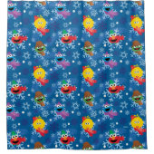 Sesamstraat Winter Sneeuwvlok Patroon Douchegordijn (Voorkant)