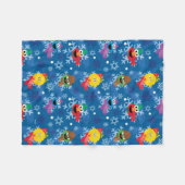 Sesamstraat Winter Sneeuwvlok Patroon Fleece Deken (Voorkant (Horizontaal))