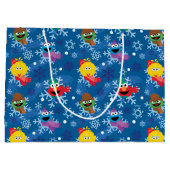 Sesamstraat Winter Sneeuwvlok Patroon Groot Cadeauzakje (Achterkant)