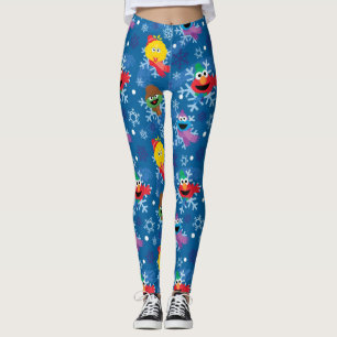 Sesamstraat Winter Sneeuwvlok Patroon Leggings