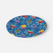 Sesamstraat Winter Sneeuwvlok Patroon Papieren Bordje (Gekanteld)