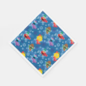 Sesamstraat Winter Sneeuwvlok Patroon Servet (Hoek)