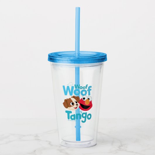 Sesamstraat | Wof Wof Woof Het is Tango & Elmo Acryl Drinkbeker (Voorkant)