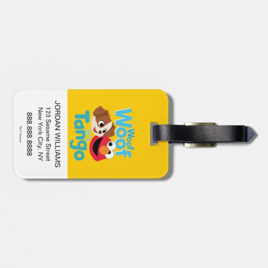 Sesamstraat | Wof Wof Woof Het is Tango & Elmo Bagagelabel (Achterkant horizontaal)