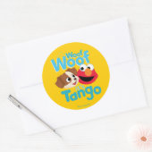 Sesamstraat | Wof Wof Woof Het is Tango & Elmo Ronde Sticker (Envelop)
