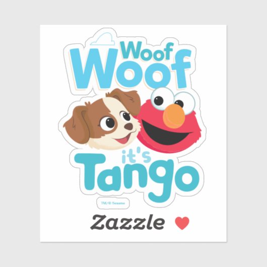 Sesamstraat | Wof Wof Woof Het is Tango & Elmo Sticker (Vel)