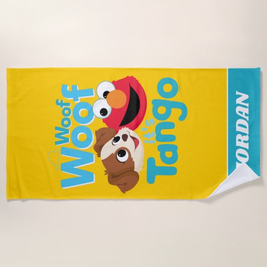 Sesamstraat | Wof Wof Woof Het is Tango & Elmo Strandlaken (Voorkant)