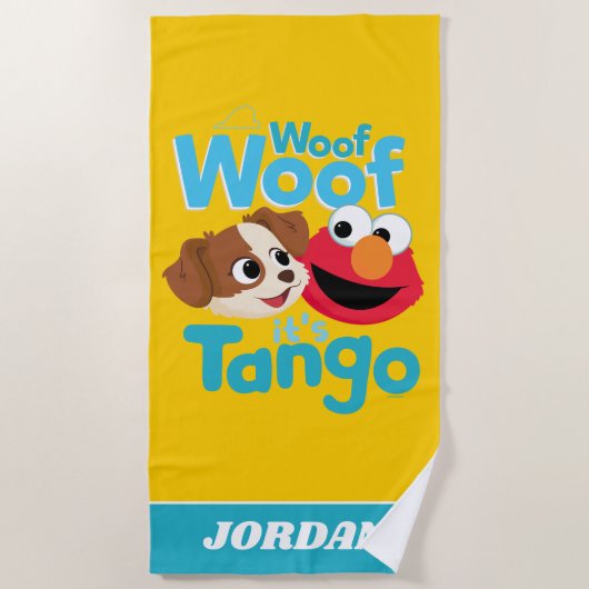 Sesamstraat | Wof Wof Woof Het is Tango & Elmo Strandlaken (Voorkant)