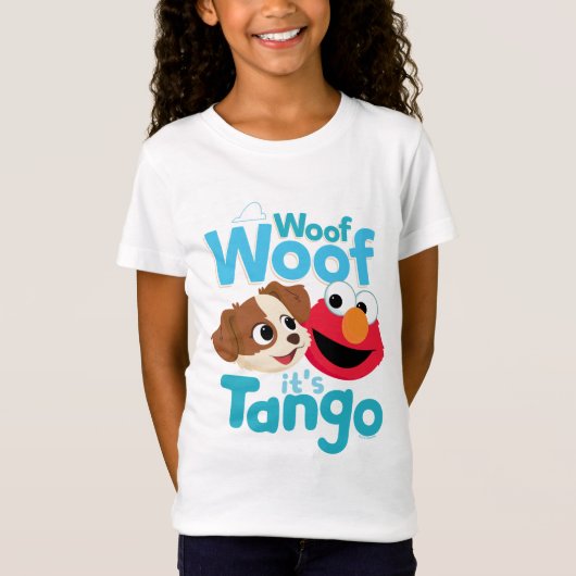 Sesamstraat | Wof Wof Woof Het is Tango & Elmo T-shirt (Voorkant)