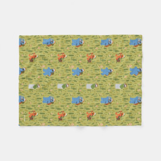 Sesamstraat | Woodland Friends Pattern Fleece Deken (Voorkant (Horizontaal))