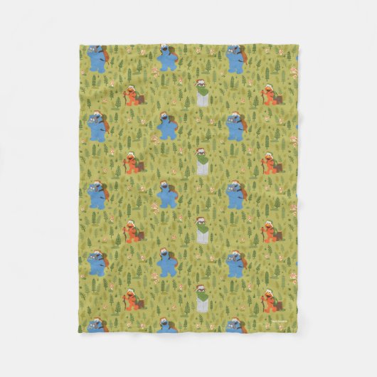 Sesamstraat | Woodland Friends Pattern Fleece Deken (Voorkant)