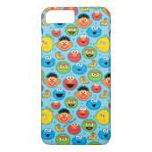 Sesamstraat ziet een patroon op blauw Case-Mate iPhone case (Achterkant)