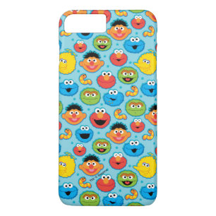 Sesamstraat ziet een patroon op blauw Case-Mate iPhone case