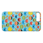 Sesamstraat ziet een patroon op blauw Case-Mate iPhone case (Achterkant (Horizontaal))