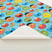 Sesamstraat ziet een patroon op blauw sherpa deken (3/4)