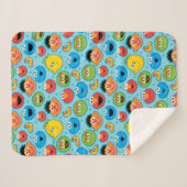 Sesamstraat ziet een patroon op blauw sherpa deken (Voorkant (horizontaal))