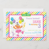 Sesamstraat Zoe gestreepte verjaardag Kaart (Voorkant)