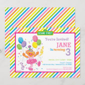 Sesamstraat Zoe gestreepte verjaardag Kaart (Voorkant / Achterkant)