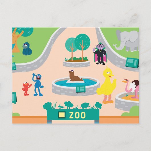 Sesamstraat | Zoo Scene Briefkaart (Voorkant)