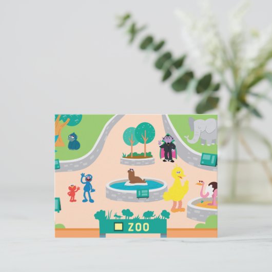 Sesamstraat | Zoo Scene Briefkaart (Staand voorkant)