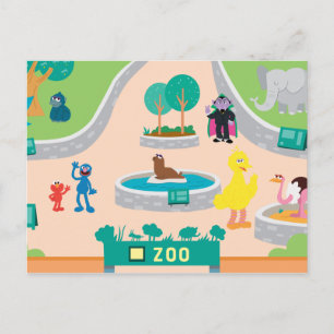 Sesamstraat Zoo Scene Briefkaart