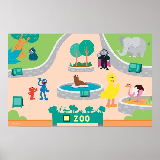 Sesamstraat | Zoo Scene Poster (Voorkant)