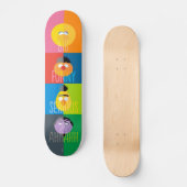 Sesamstraattekens - kleurenblok persoonlijk skateboard (Voorkant)