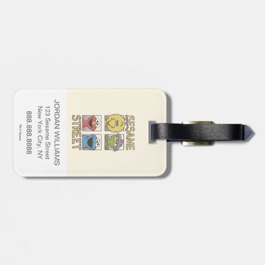 SesamstraatVintage Character Comic Bagagelabel (Achterkant horizontaal)