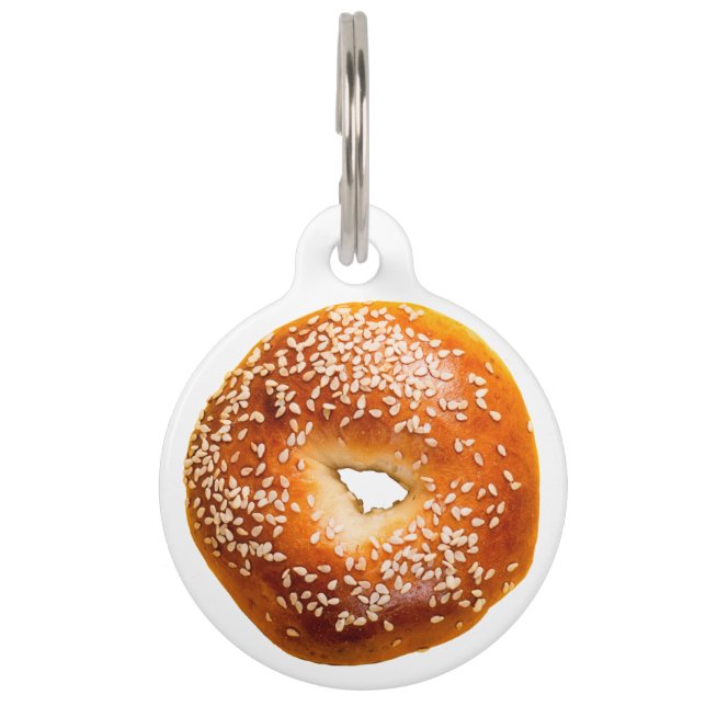 Sesamzaad Bagel Personaliseer ID-huisdierlabel Huisdierpenning (Voorkant)