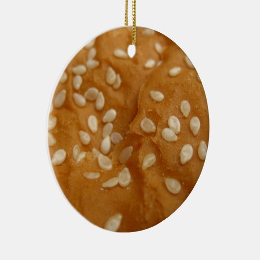 sesamzaad hamburger bun keramisch ornament (Rechts)