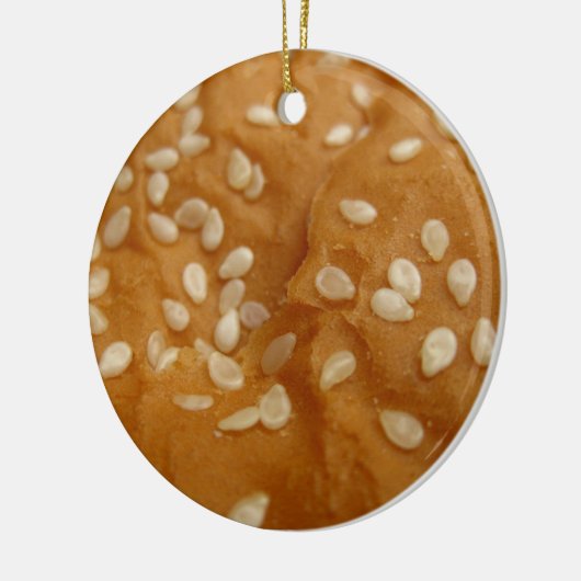 sesamzaad hamburger bun keramisch ornament (Links)