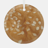 Sesamzaadhamburgerbun Glas Ornament (Voorkant)