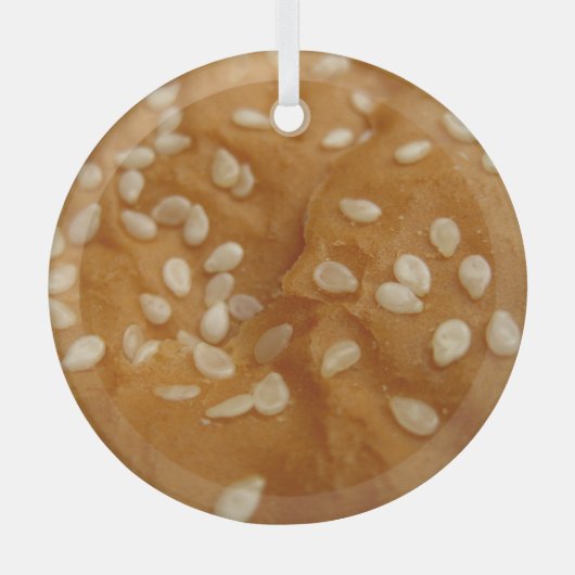 Sesamzaadhamburgerbun Glas Ornament (Voorkant)