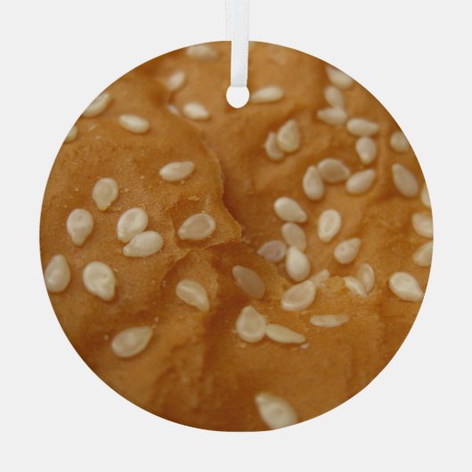Sesamzaadhamburgerbun Glas Ornament (Achterkant)