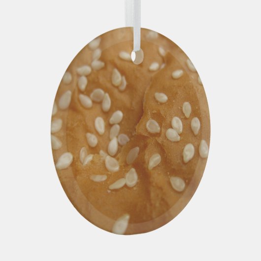 Sesamzaadhamburgerbun Glas Ornament (Voorkant Rechts)