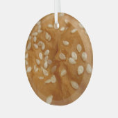 Sesamzaadhamburgerbun Glas Ornament (Voorkant links)