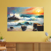 SESCP_25_0005 Seascape Seagulls Art Canvas Afdruk (Insitu (Woonkamer))