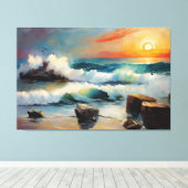 SESCP_25_0005 Seascape Seagulls Art Canvas Afdruk (Insitu (Houten vloer))