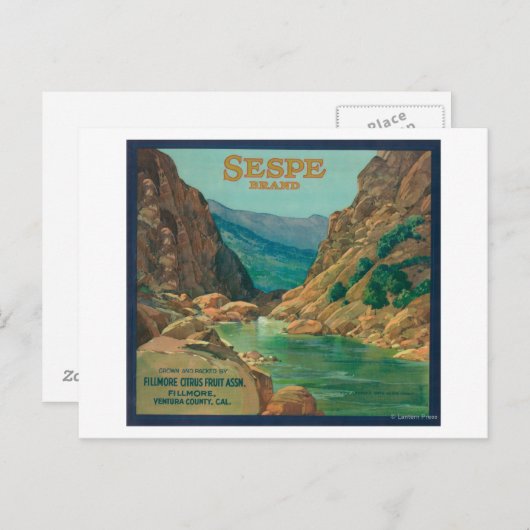 Sespe Oranje LabelFillmore, CA Briefkaart (Voorkant / Achterkant)