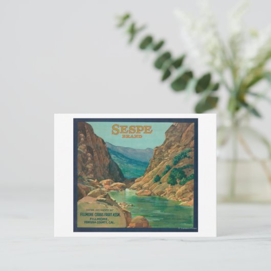 Sespe Oranje LabelFillmore, CA Briefkaart (Staand voorkant)