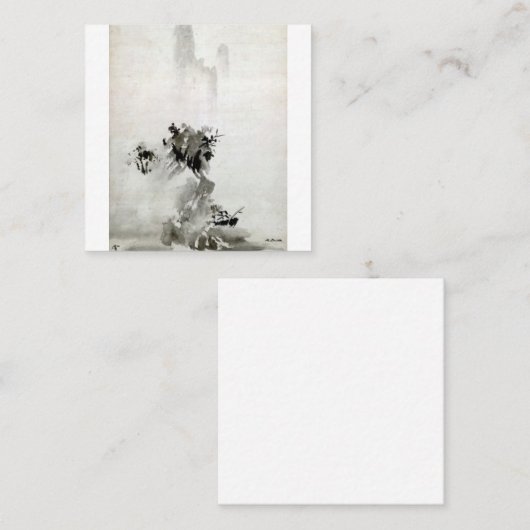 Sesshu Toyo Haboku - Landschap Sansui Vierkante Visitekaartje (Voorkant / Achterkant)