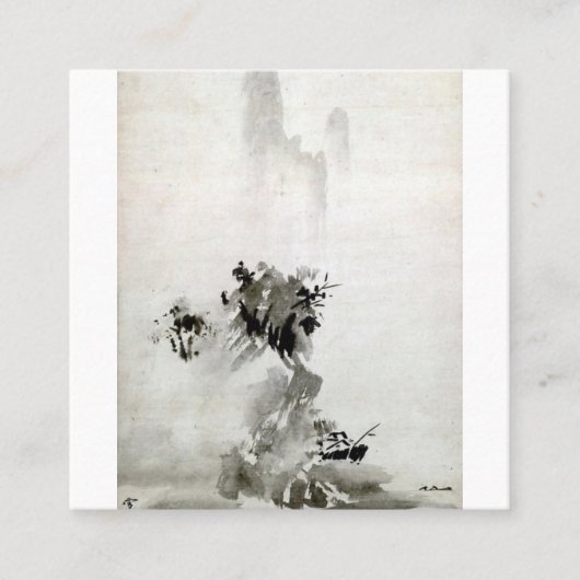 Sesshu Toyo Haboku - Landschap Sansui Vierkante Visitekaartje (Voorkant)