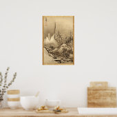 Sesshu Toyo Landschap van vier seizoenen - Herfst Poster (Keuken)