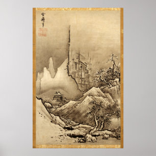 Sesshu Toyo Landschap van vier seizoenen - Herfst Poster
