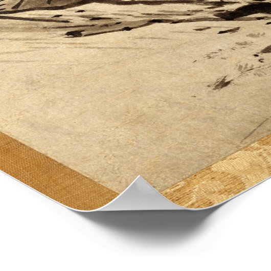 Sesshu Toyo Landschap van vier seizoenen - Herfst Poster (Hoek)