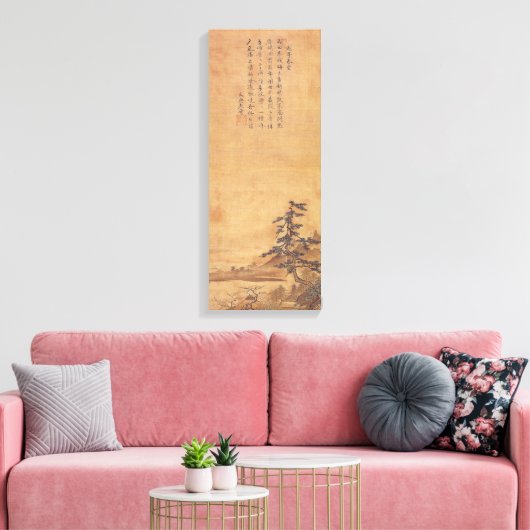 Sesshu Toyo Landschap van vier seizoenen - Lente Canvas Afdruk (Insitu (Woonkamer))
